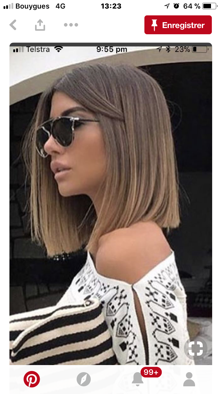 Удлинённое каре русые волосы