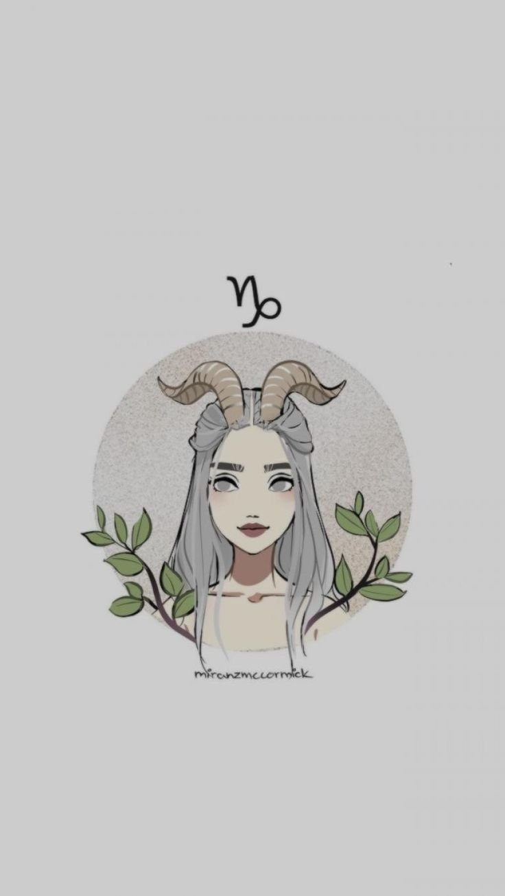 Рисунок знака зодиака Козерог в виде девушки