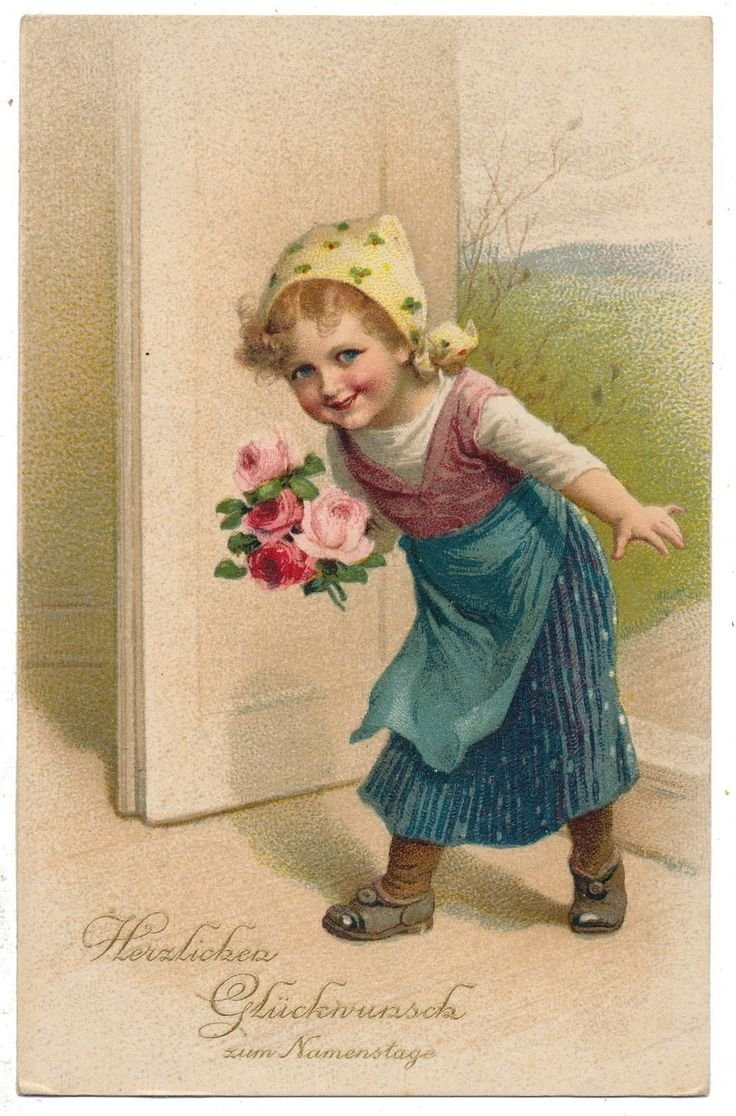 Старые открытки с днем рождения женщине ретро