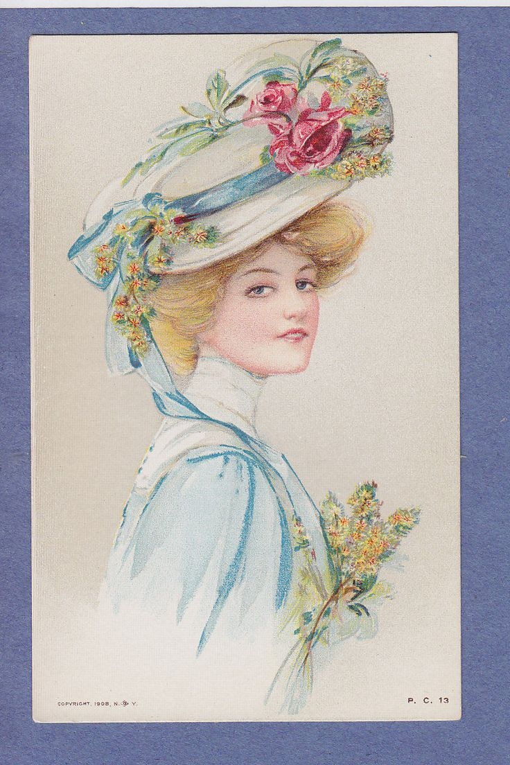 Винтажные открытки с девушками