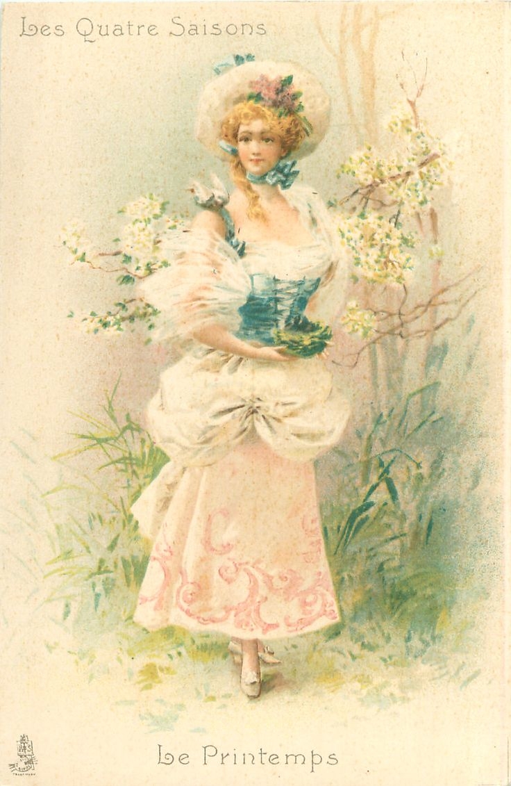 Винтажные открытки с дамами в полный рост