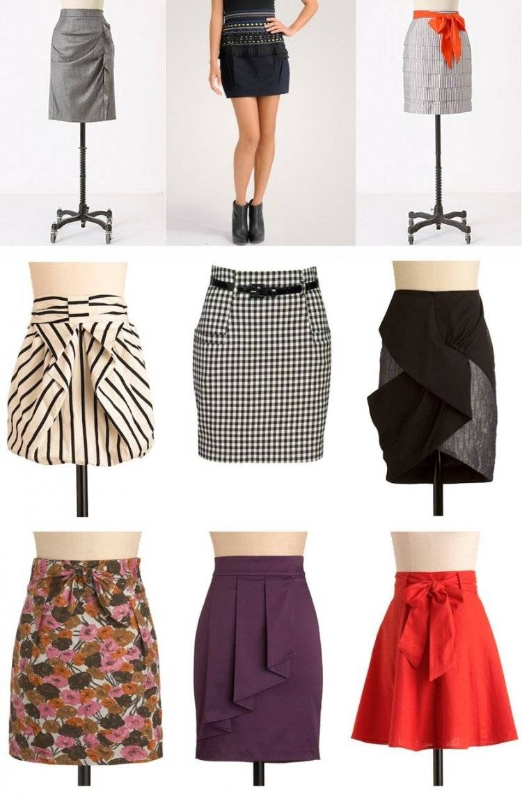 Модели в юбках разных фасонов