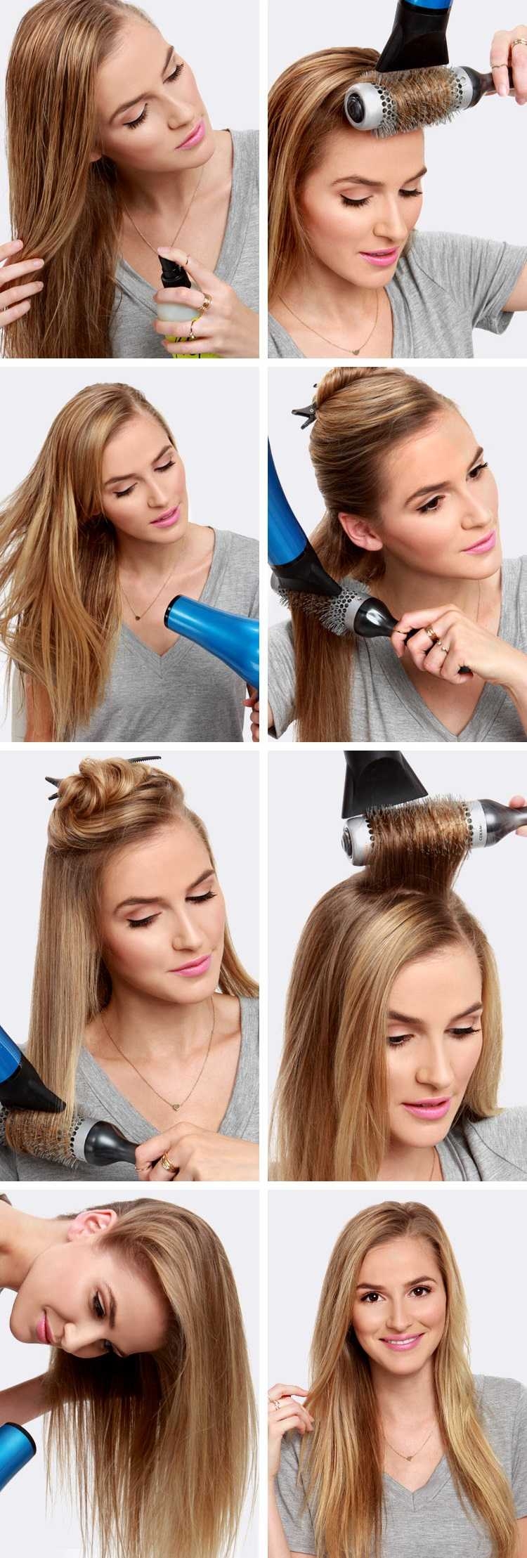 Укладка феном на длинные волосы