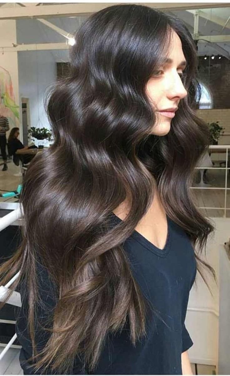 Темно шоколадный цвет волос