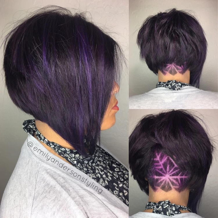 Стрижка Боб с выбритым затылком