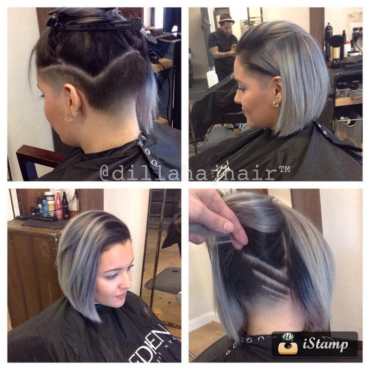 Удлинённое каре с бритым затылком