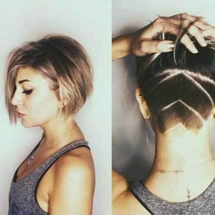 Стрижка каре с выбритым затылком женская