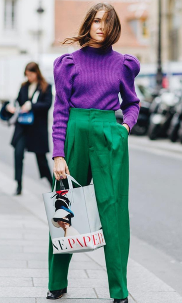 Фиолетовый с зеленым в одежде