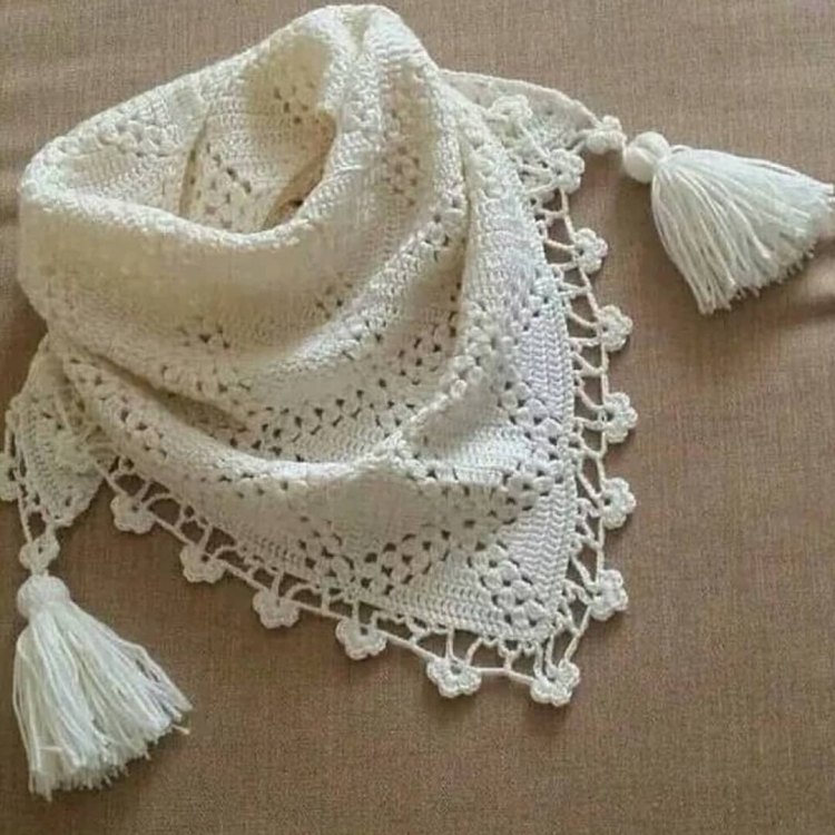 Шарф косынка крючком