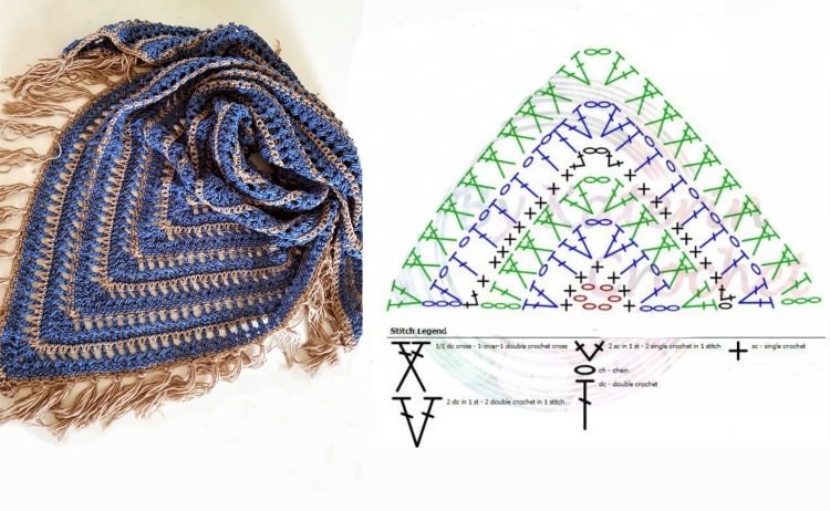 Бактус, шаль "Tuch Beatrice"