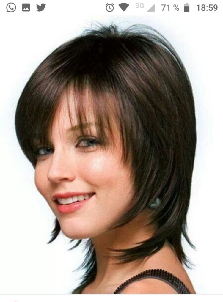 Короткий Каскад с челкой для круглого лица