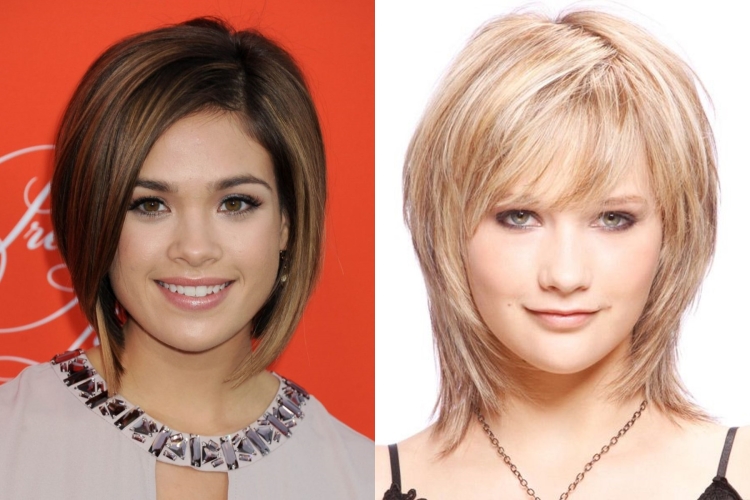 Стрижка каре Каскад на средние волосы для овального лица