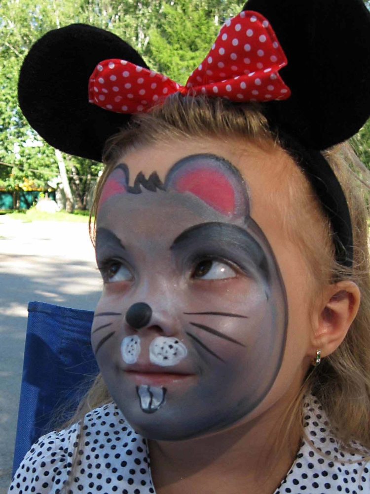 Мышь аквагрим для детей