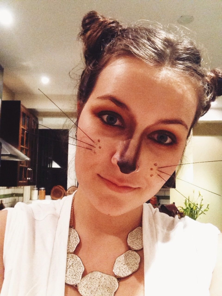 Грим крысы на лице