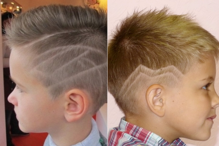Стрижки для мальчиков 2022 модные с рисунком 7 лет полубокс