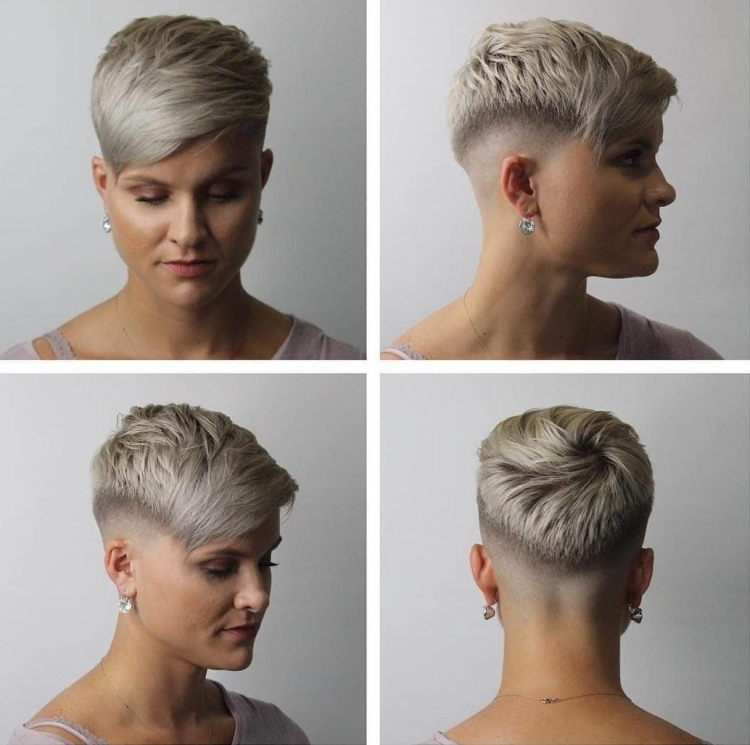 Женская стрижка полубокс на короткие волосы