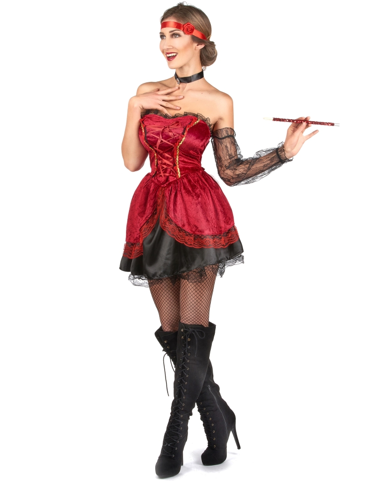 Девушка в платье танцовщицы кабаре