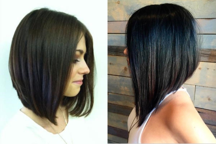 Боб каре удлиненное спереди