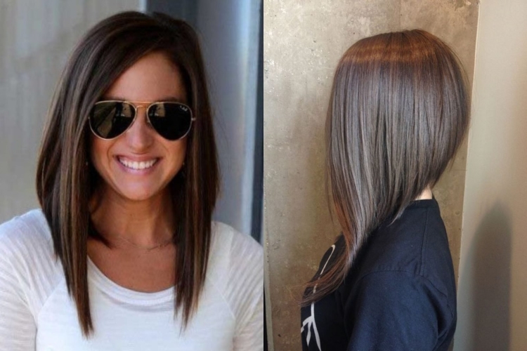 Удлиненное Боб каре с удлиненной челкой