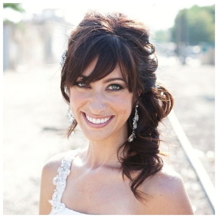 Свадебные прически с челкой