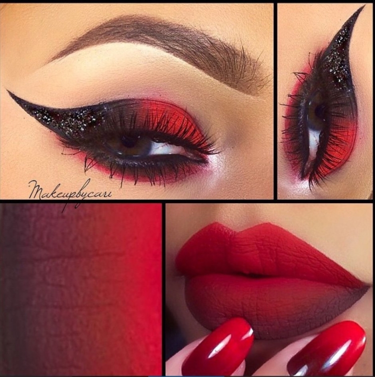 Красно черный макияж