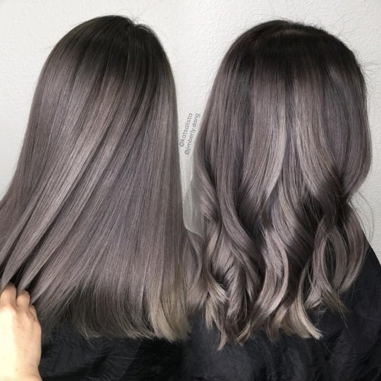 Окрашивание коричневый с пепельным оттенком