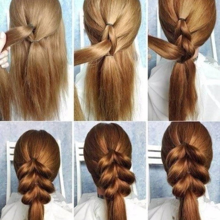 Лёгкая причёска на длинные волосы в школу