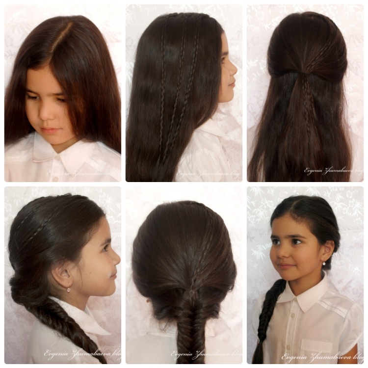 Причёски на длинные волосы на каждый день в школу