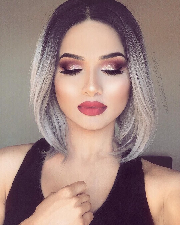 Боб каре Пепельное омбре