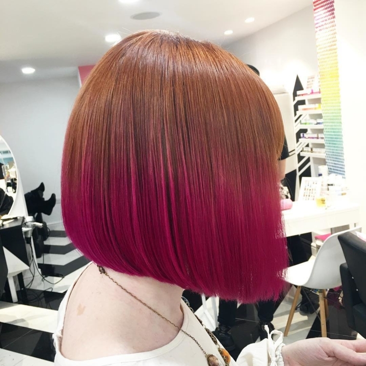 Боб каре красное омбре