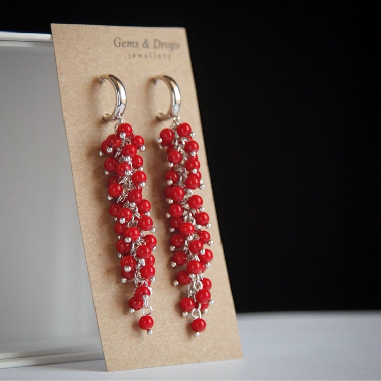 Серьги коралл Iren Mathieu