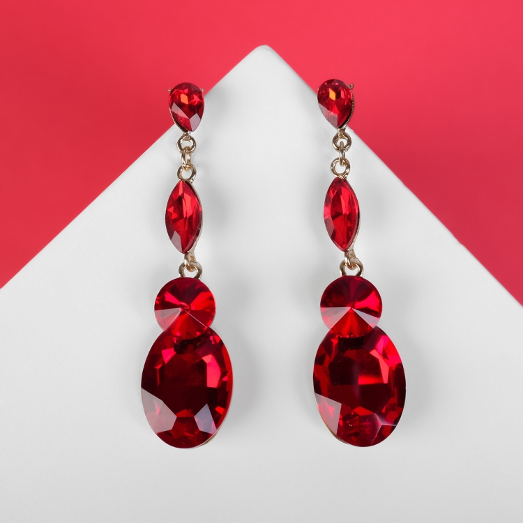 Красные серьги бижутерия