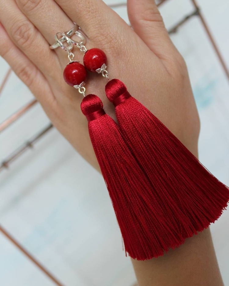 Серьги Кисточки бижутерия