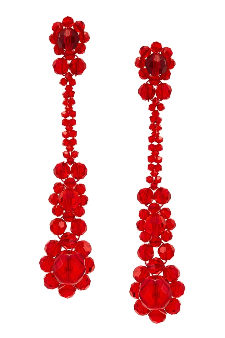 Крупные красные серьги
