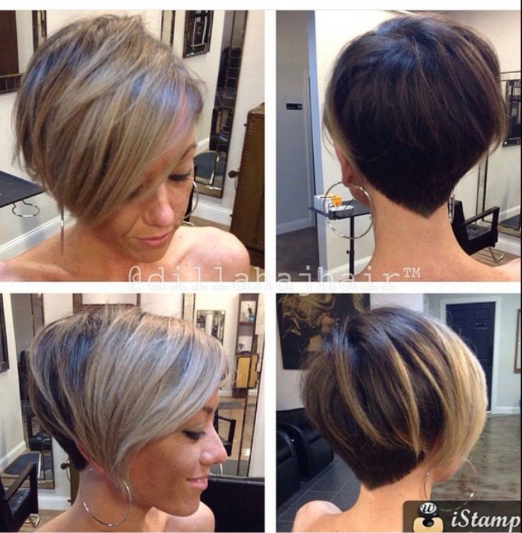 Стрижки Боб Пикси и окрашивание темный цвет