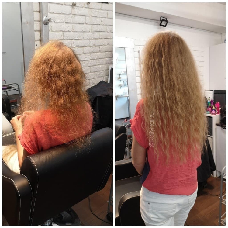 Наращивание кудрявых волос