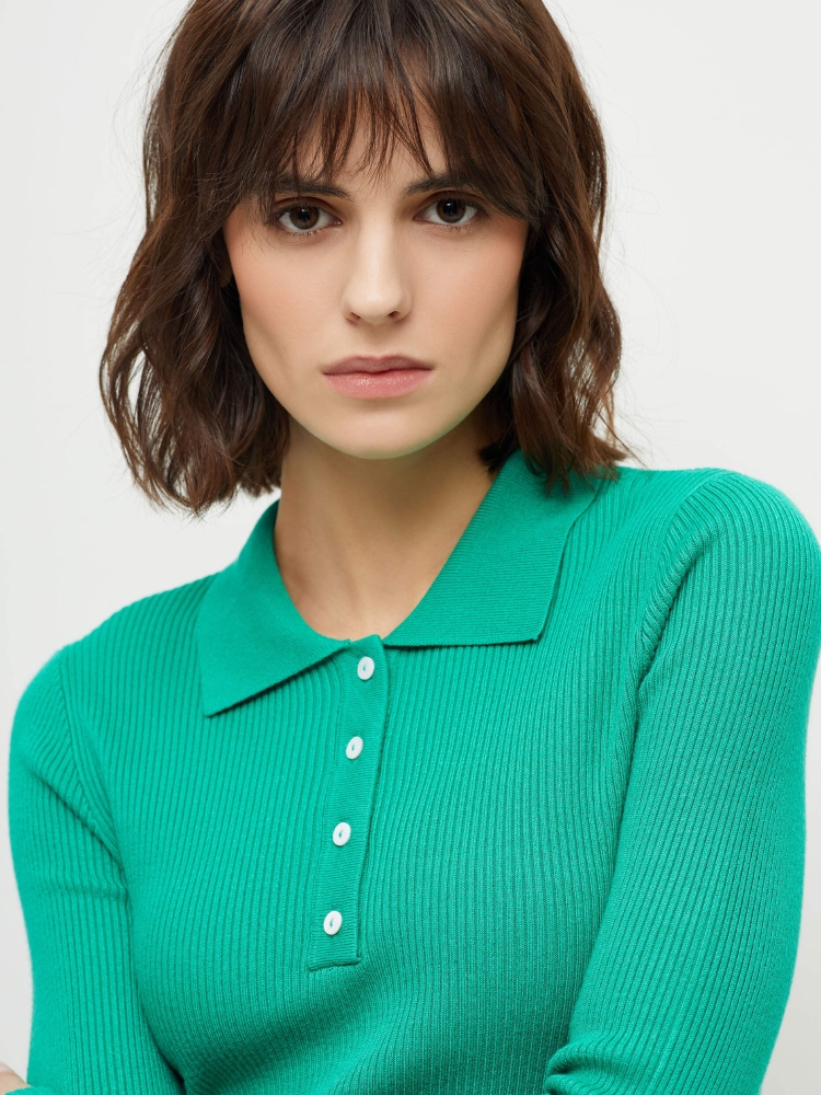 Поло в рубчик женское