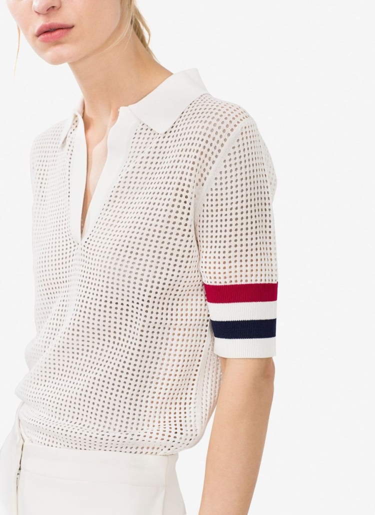 Вязаная рубашка поло женская