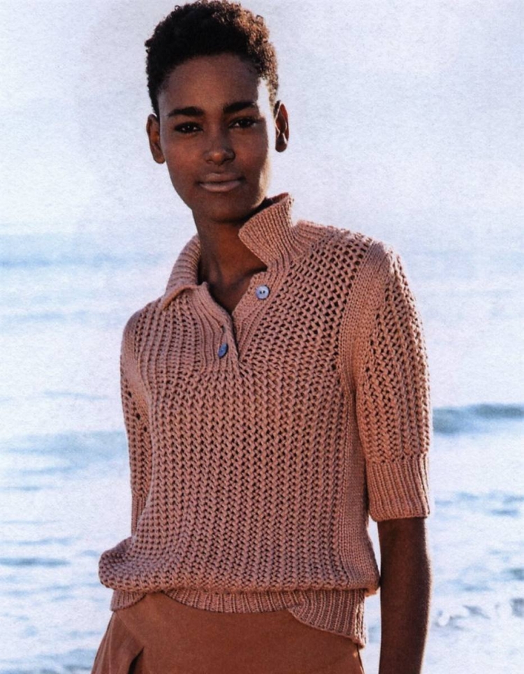 Вязаные кофточки поло