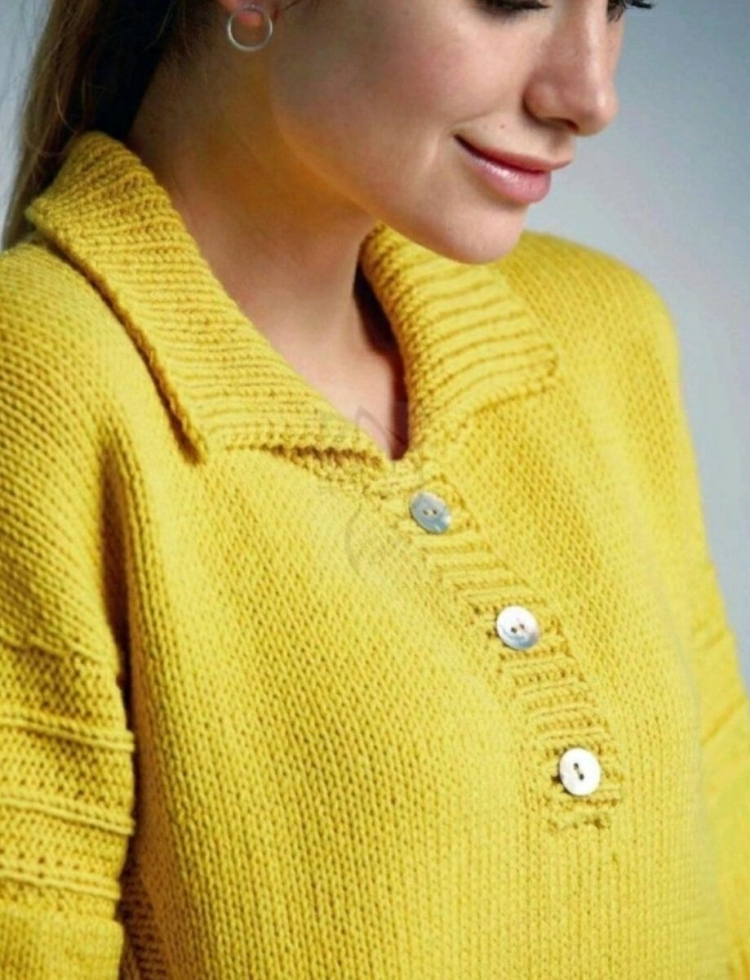 Пуловер с застежкой