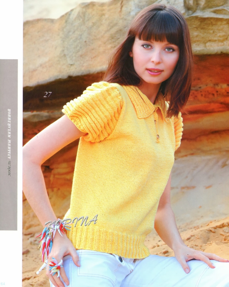 Воротники на летних вязаных кофтах