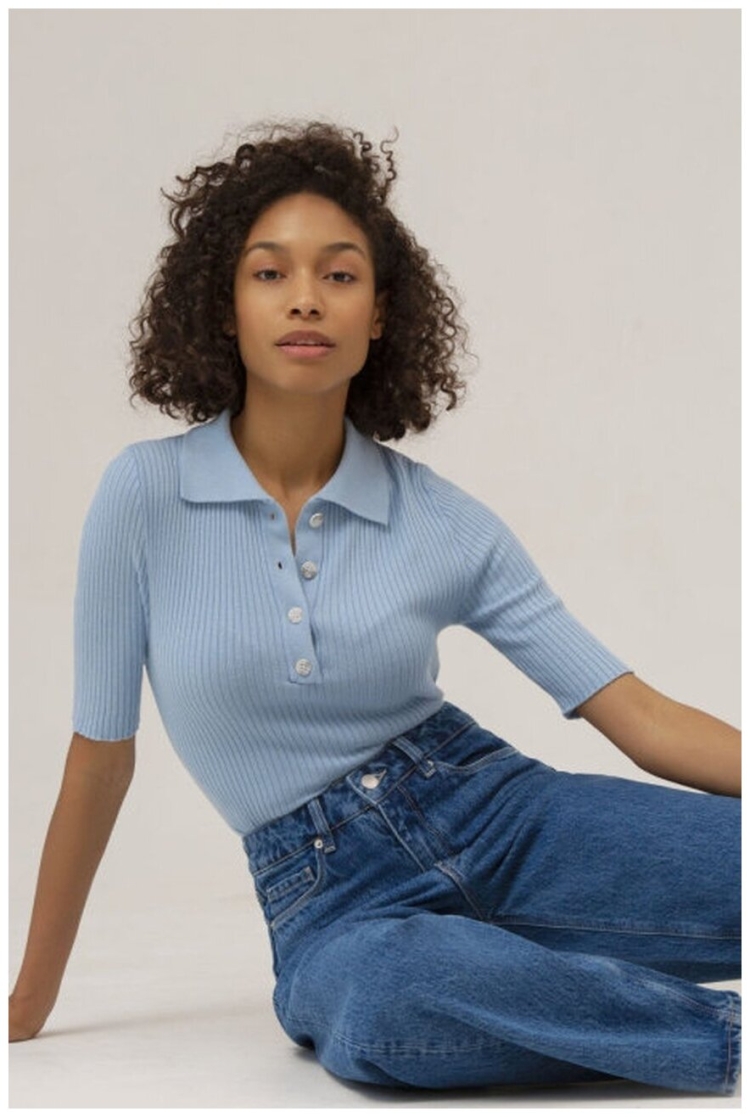 Поло в рубчик женское