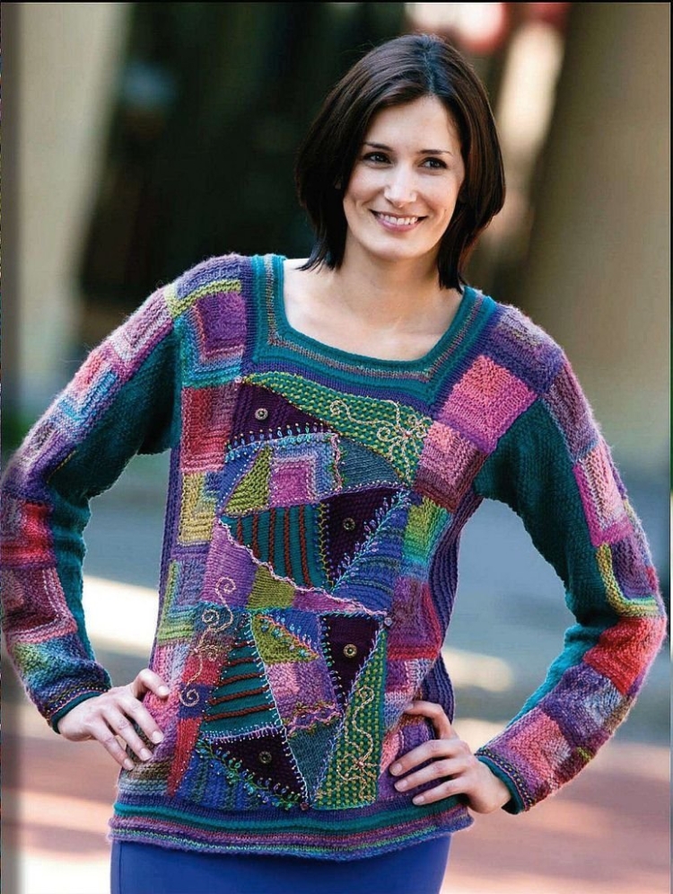 Джемпер в стиле пэчворк