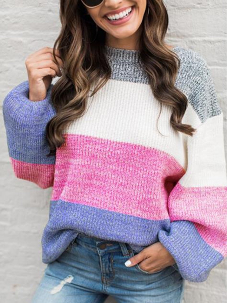 Разноцветный вязаный свитер