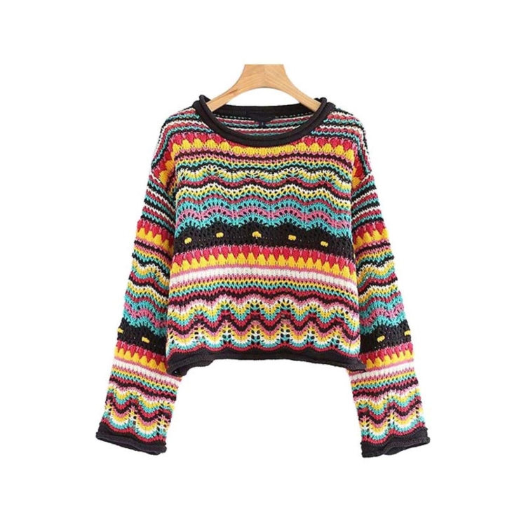 Свитер из разноцветной пряжи