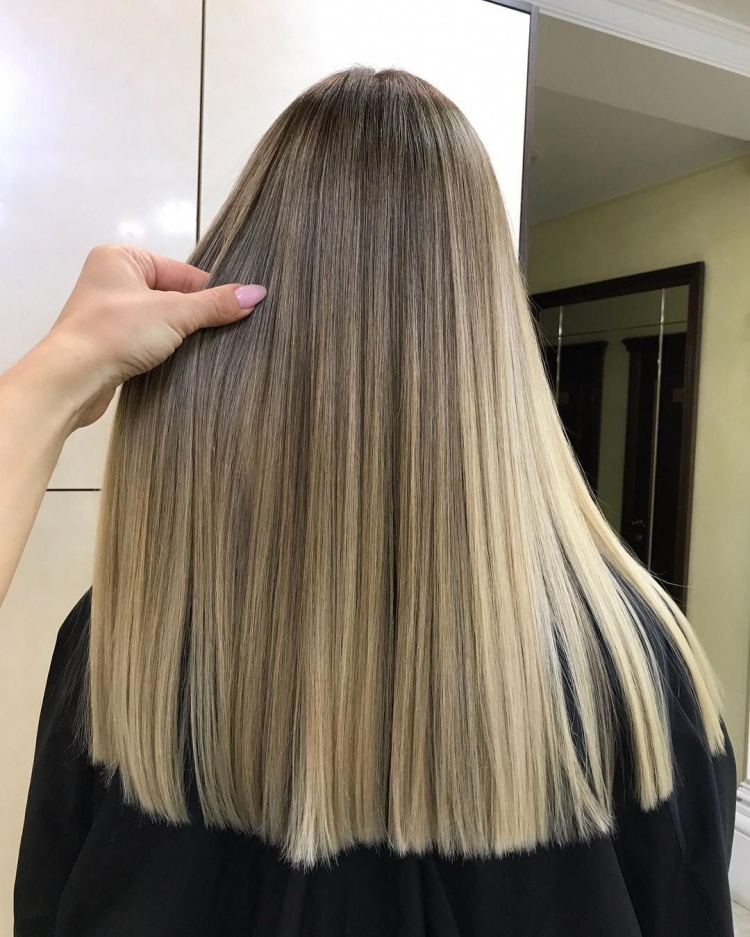 Длинные мелированные волосы прямые