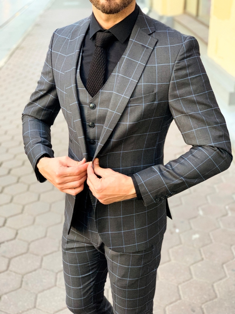 Костюм в клетку мужской