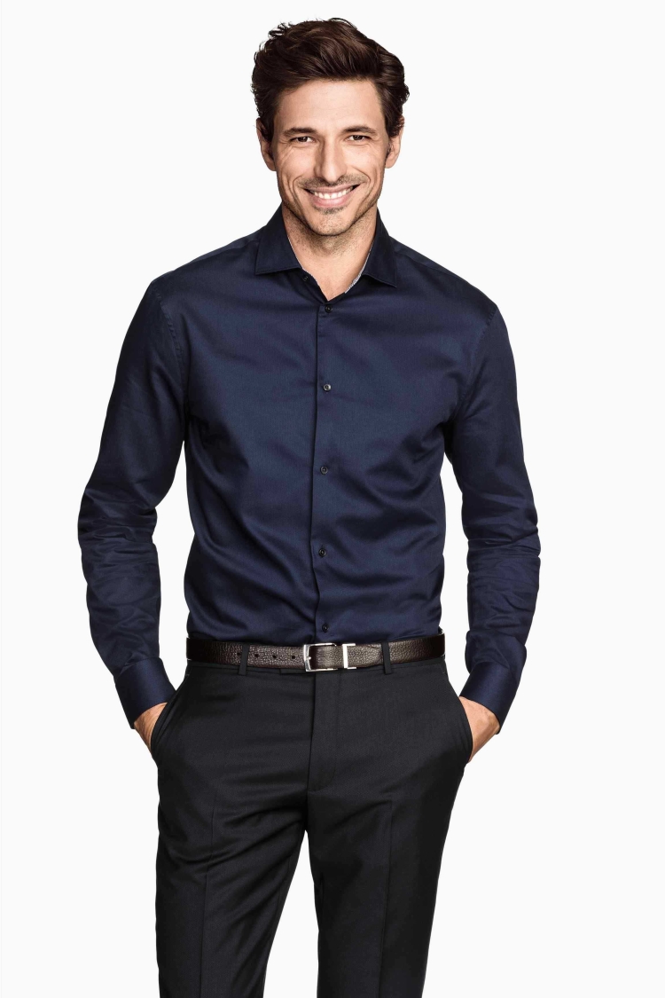 Рубашка слим фит h&m