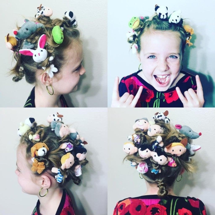 Необычная прическа на вечеринку для девочек