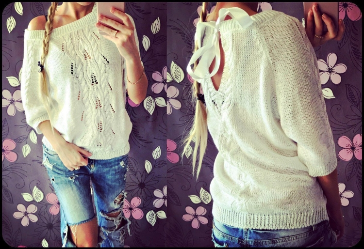 Свитер с завязками на спине